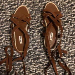 Miu Miu lace up sandals 37